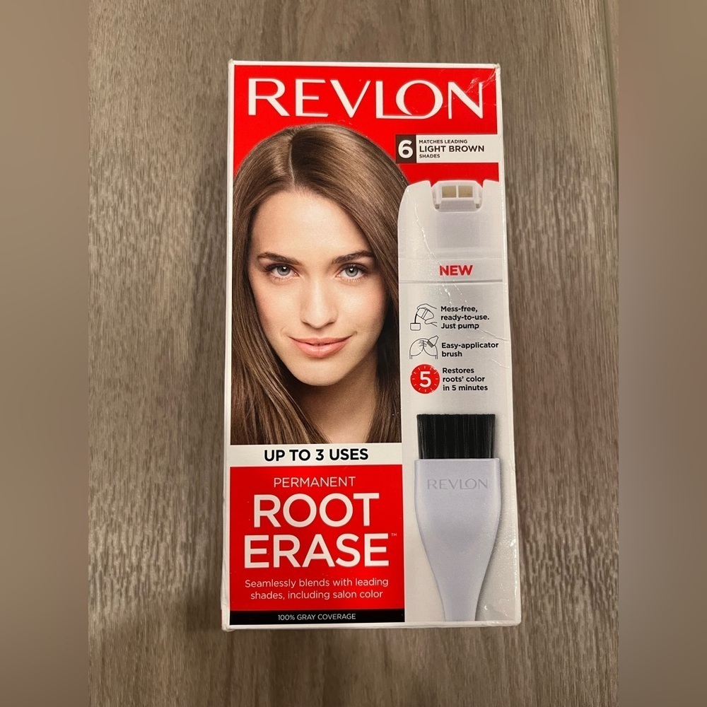 Revlon Root Erase Permanent Hair Color Shade #6 Light Brown